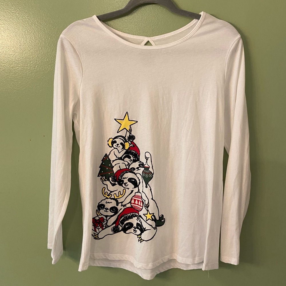 Justice girl’s long sleeve Christmas shirt